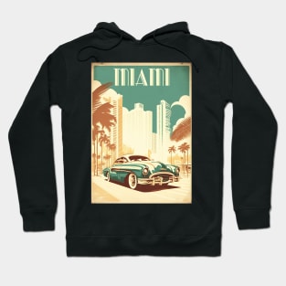 Miami Vintage Travel Art Poster Hoodie